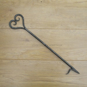 Blacksmith Wrought Iron, Artistic Hand forged Heart Fire place / Fire Pit poker