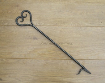 Blacksmith Wrought Iron, Artistic Hand forged Heart Fire place / Fire Pit poker