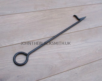 Hand Forged Wrought Iron Fire Poker with Log Rolling Spur
