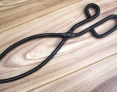 Blacksmith Forged Wrought Iron Fire Tongs, for Wood Burning Stoves and Open Fires