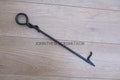 Hand Forged Wrought Iron Fire Poker: Mouse Tail Handle, Log Rolling Spur