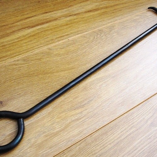 Hand Wrought Iron Loop Fire Poker With Log Rolling Etsy UK