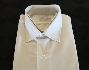Vintage 1960s White Men's Dress Shirt - Size 15 1/2 33