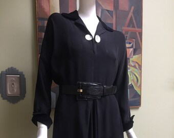 Vintage 1940s "Embee Original" Black Cocktail Dress