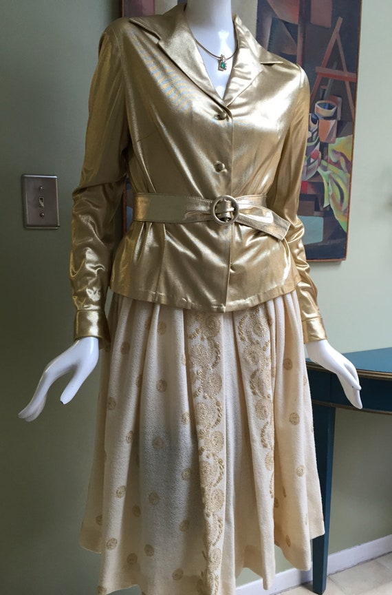 Vintage 1950s Gold Lame "Gotham Original" Two-Piec
