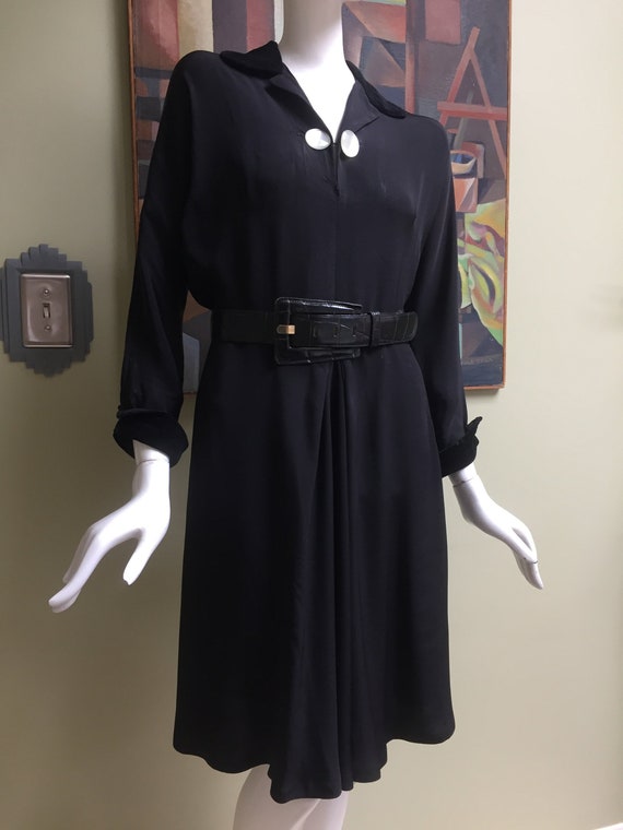 Vintage 1940s "Embee Original" Black Cocktail Dres