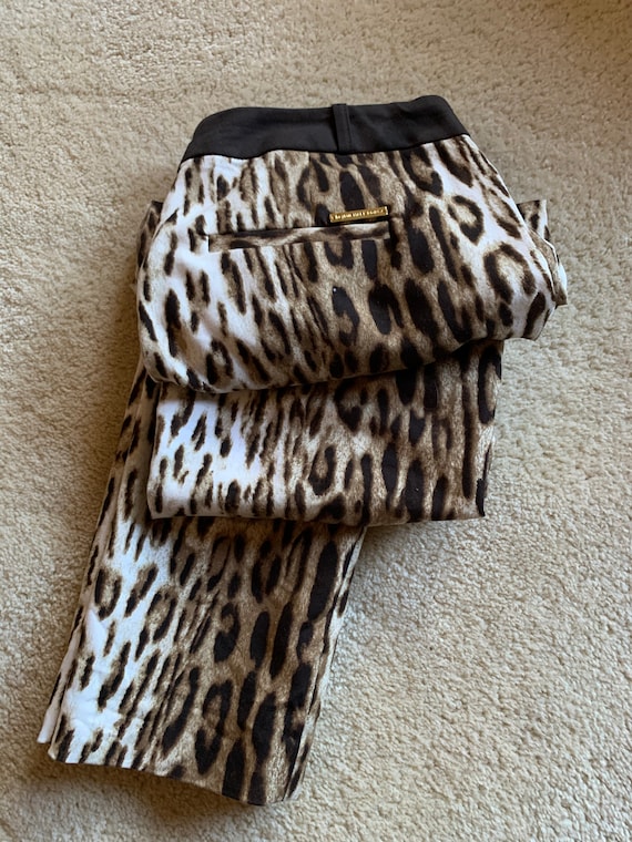 Vintage Michael Kors Women's Faux Leopard Pants New Wave Look Punk