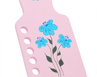 Handgemachter, handbemalter Fadenhalter - 'Blue Flowers'