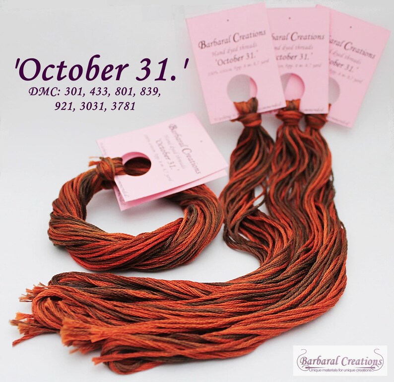 Hand dyed cotton thread for cross stitch point de croix Etsy