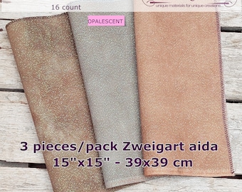 16 count OPALESCENT aida package for cross stitching - Bark