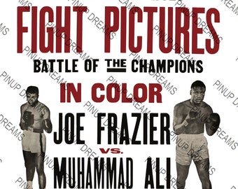 Boxing Poster re-print Classic Joe Frazier Vs Muhammad Ali Art Print Various