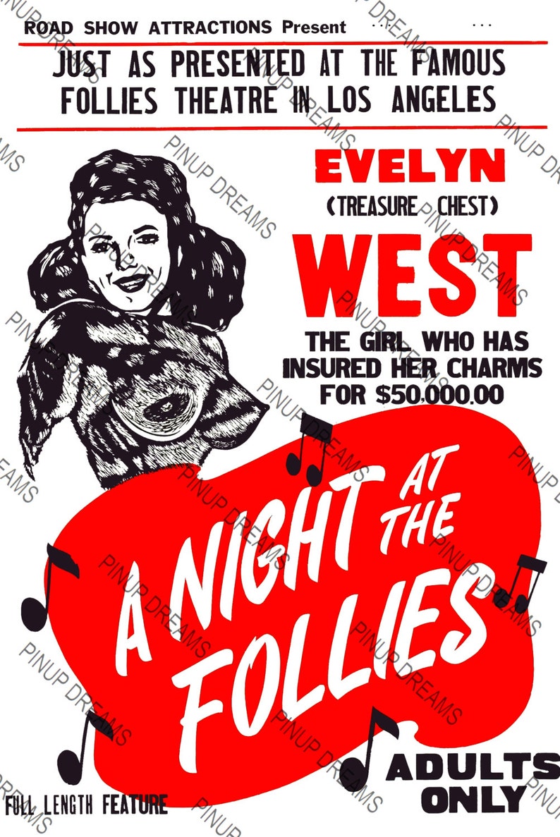 Classic Vintage Burlesque Poster /"Naughty New Orleans/" re-print Various sizes