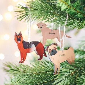 Personalised Dog Breed Christmas Hanging Decoration