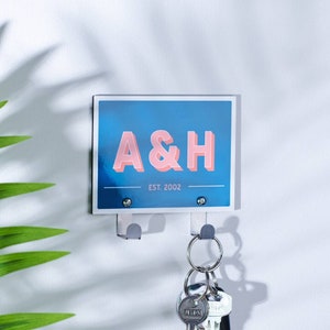 Personalised Couples Initials Key Hook