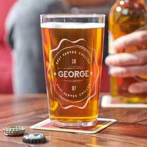 Personalised Birthday Name Stamp Pint Glass