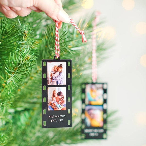 Personalised Metal Mini Photo Reel Christmas Tree Decoration