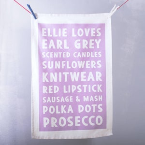 Personalised Loves Tea Towel