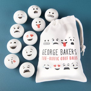 Juego de 10 pelotas de golf con diseño de dibujos animados y bolsa personalizada
