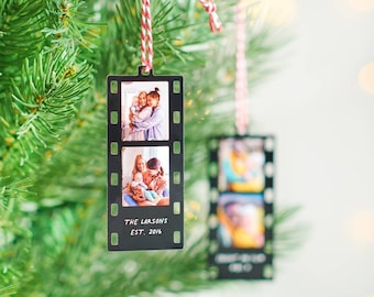 Personalised Metal Mini Photo Reel Christmas Tree Decoration