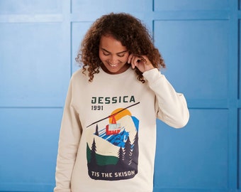 Personalised Organic Cotton Alpine Ski Christmas Jumper