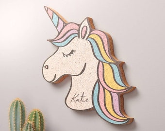 Gepersonaliseerde Unicorn Corkboard Cork Pin Board, prikbord