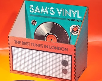 Personalised Retro Style Wooden Record Vinyl Box