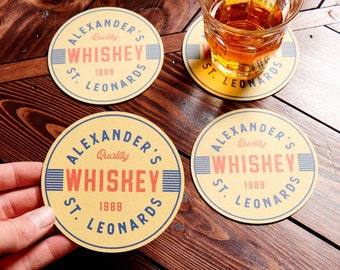 Set Of Four Retro Style Personalised Beer Mats