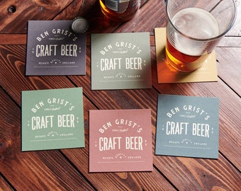 Personalised Set Of Six Beer Mats