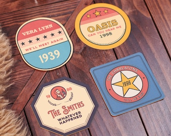 Personalised Set Of Four Favourite Song Beer Mats