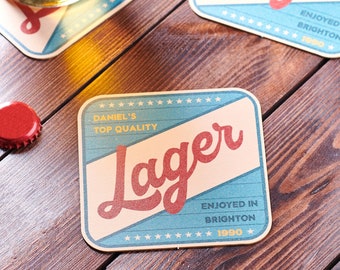 Personalised Set Of Retro Style Beer Mats