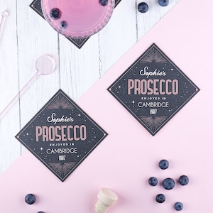 Personalised Set Of Retro Style Cocktail Mats