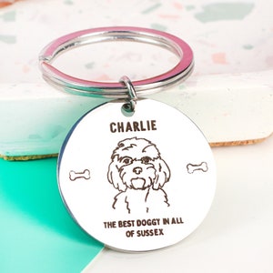 Personalised Dog Breed Keyring, Custom Dog Keychain, High-Quality Pet Keyring, Personalised Pet Keyring, Dog Breed Customisation