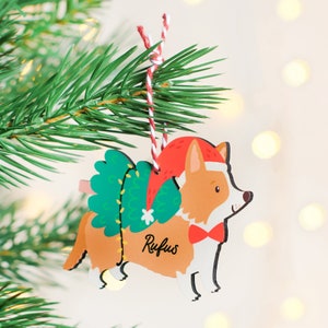 Personalised Corgi Christmas Decoration, Corgi Lover&#39;s Ornament, Corgi Name Bauble, Festive Corgi Keepsake, Corgi Gifts, Corgi decoration