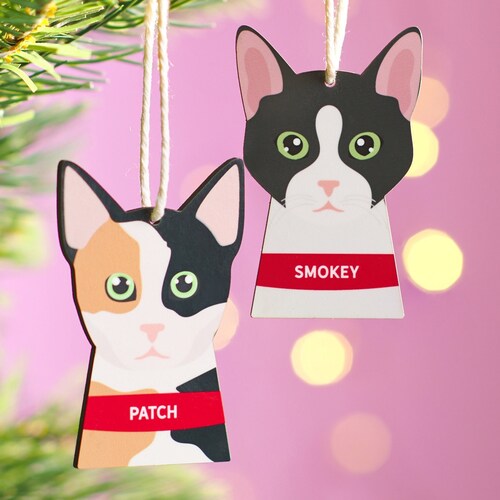 Personalised Cat Hanging Christmas Decoration Etsy UK