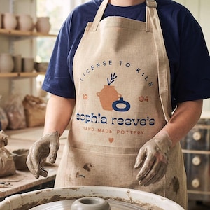 Spersonalizowany fartuch ceramiczny, spersonalizowany fartuch ceramiczny, prezent dla garncarzy i miłośników ceramiki
