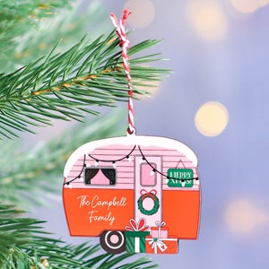 Personalised Festive Caravan Christmas Decoration