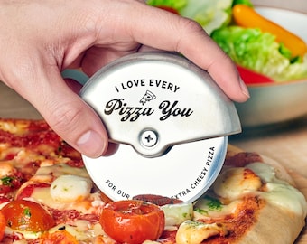 Personalised Stainless Steel Couples Pizza Cutter