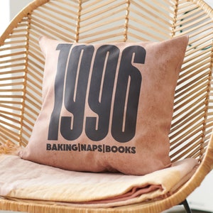 Personalised Favourite Thing Bold Date Cushion - Custom Year Pillow - Birthday Gift - Unique Home Decor - Special Occasion Present