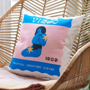Personalised Star Sign Cushion - Zodiac Birthday Gift - Custom Astrology Pillow - Constellation Home Decor - Personalised Celestial Present