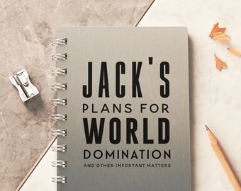 Personalised Metal World Domination Pocket Notebook