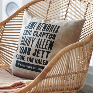 Personalised Guitarists Music Cushion - Custom Rock and Roll Pillow