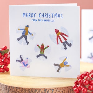 Personalised Family Snow Angel Christmas Card Pack