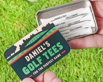 Personalised Golf Tees Set in Tin - Men&#39;s Golf Gifts