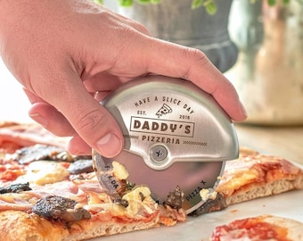 Personalised Stainless Steel Pizza Cutter with Pizza Box