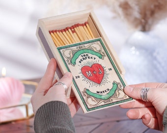Personalised Couples Large Matchbox
