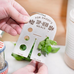 Personalised Stainless Steel Kitchen Herb Stripper - Custom Herb Gadget, Unique Cooking Tool