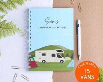 Cuaderno de diario de viaje de autocaravana personalizado, diario de aventuras, regalo de viaje, regalos de autocaravana, álbum de recortes de autocaravana, diario de viaje