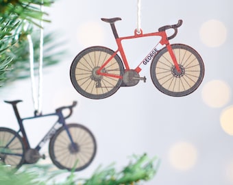 Gepersonaliseerde racefiets kerstdecoratie