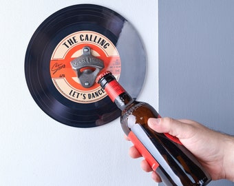 Personalised Wall Mounted Vinyl Record Bottle Opener