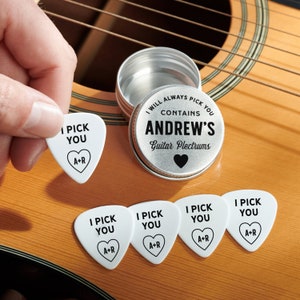 Personalised Valentines Or Anniversary Guitar Plectrums